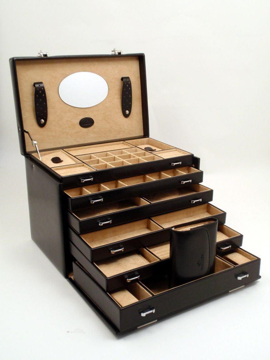 2. Wahl Schmuckkoffer Windrose Merino schwarz