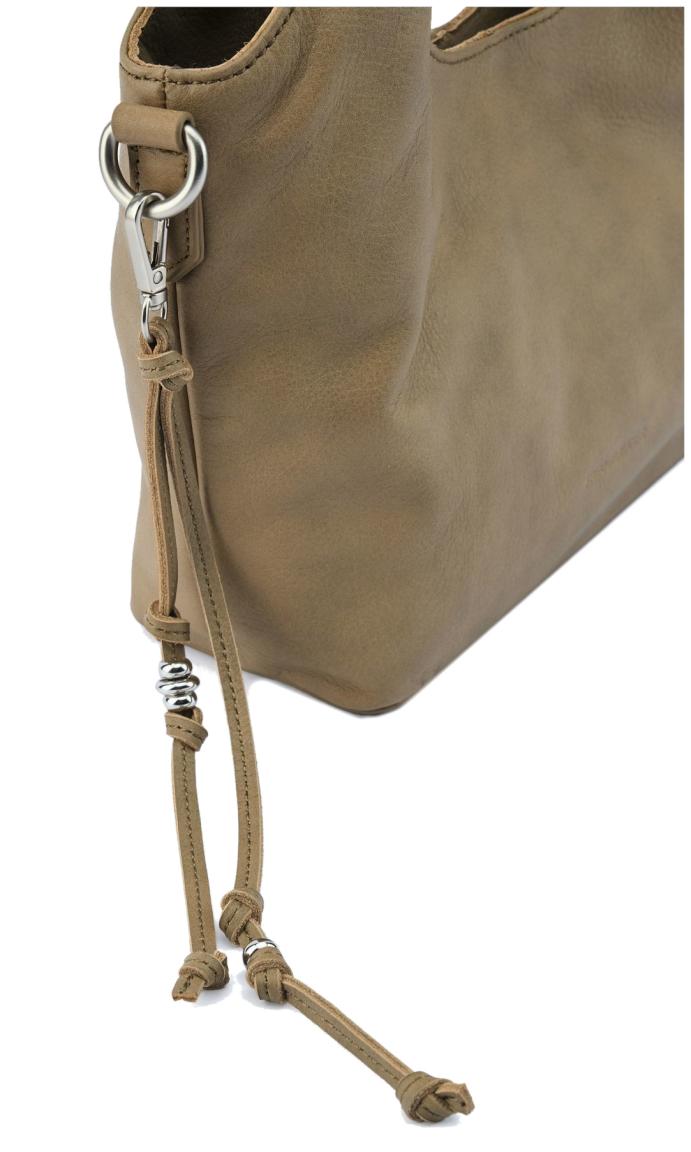 2.WAHL FredsBruder Crossovertasche Mini Stay With me Greyish Khaki Leder