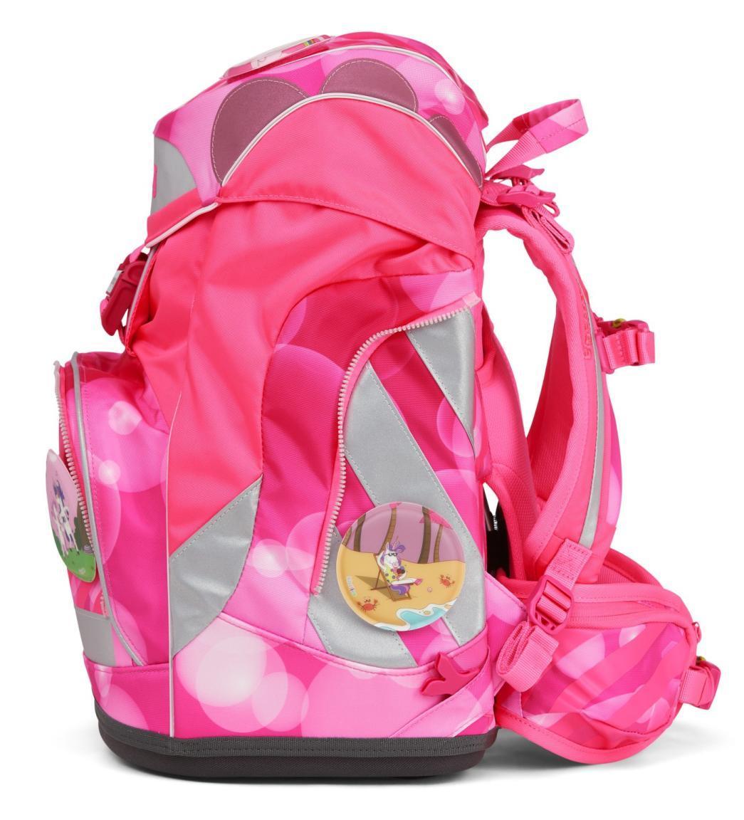 2.Wahl - ergobag pack KuntBärbuntes Einhorn Schultaschenset neonpink 6-teilig Sportrucksack Pennal