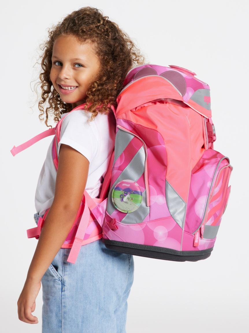 2.Wahl - ergobag pack KuntBärbuntes Einhorn Schultaschenset neonpink 6-teilig Sportrucksack Pennal