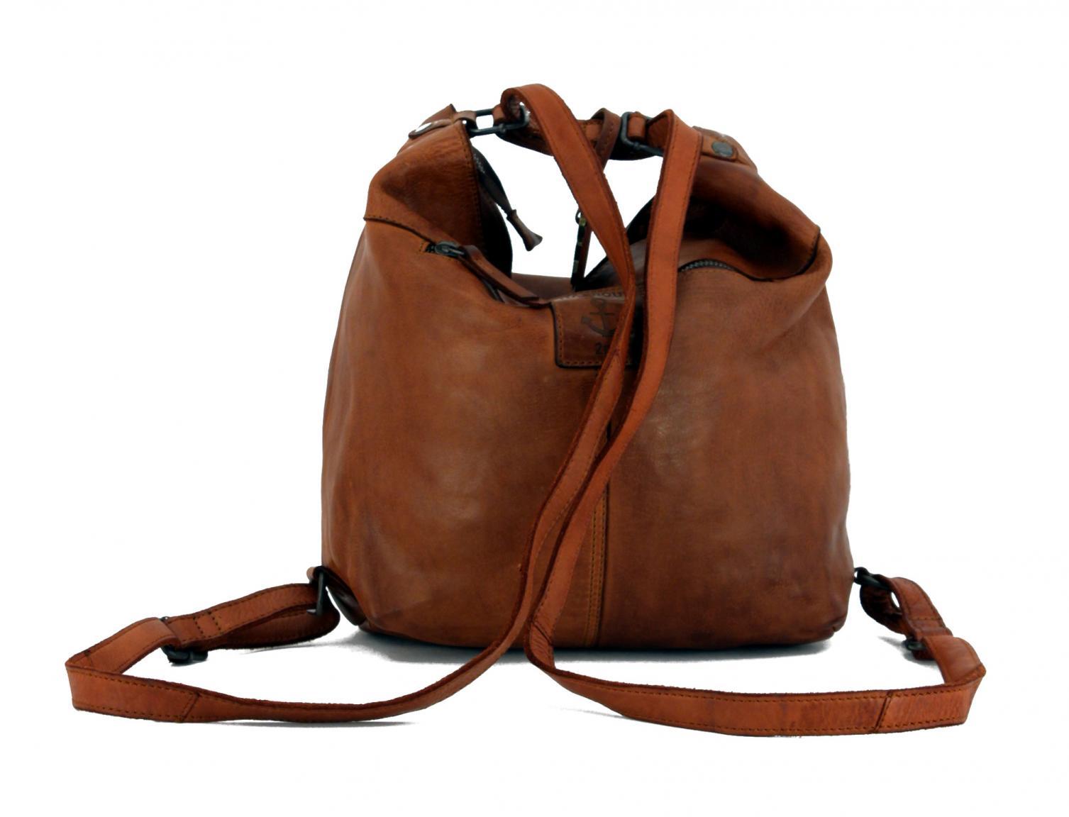 2in1 Henkeltasche Rucksack Harbour2nd AL Cayenne Used Look Caramel