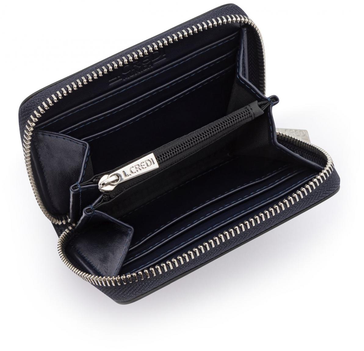 kompakte Geldbörse dunkelblau L.Credi Filippa Marine Vegan - L.Credi