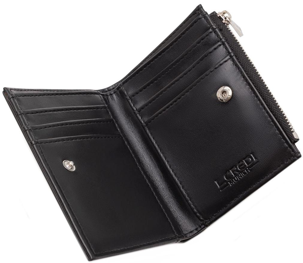 Minibörse L.Credi schwarz Filippa klappbar Münzfach - L.Credi
