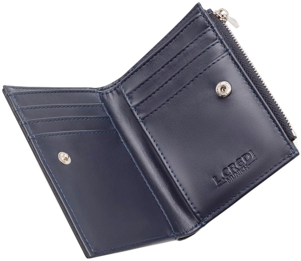 dunkelblaues Portmonee klappbar L.Credi Filippa - L.Credi
