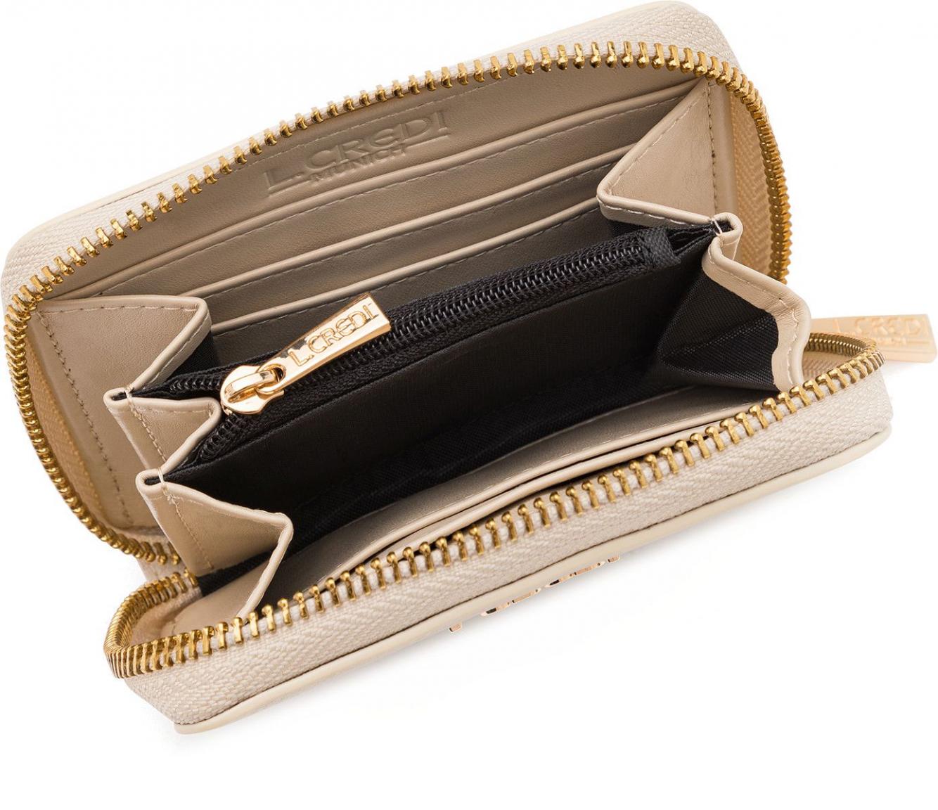 Minibörse mit Zip Filippa Creme LCredi - L.Credi