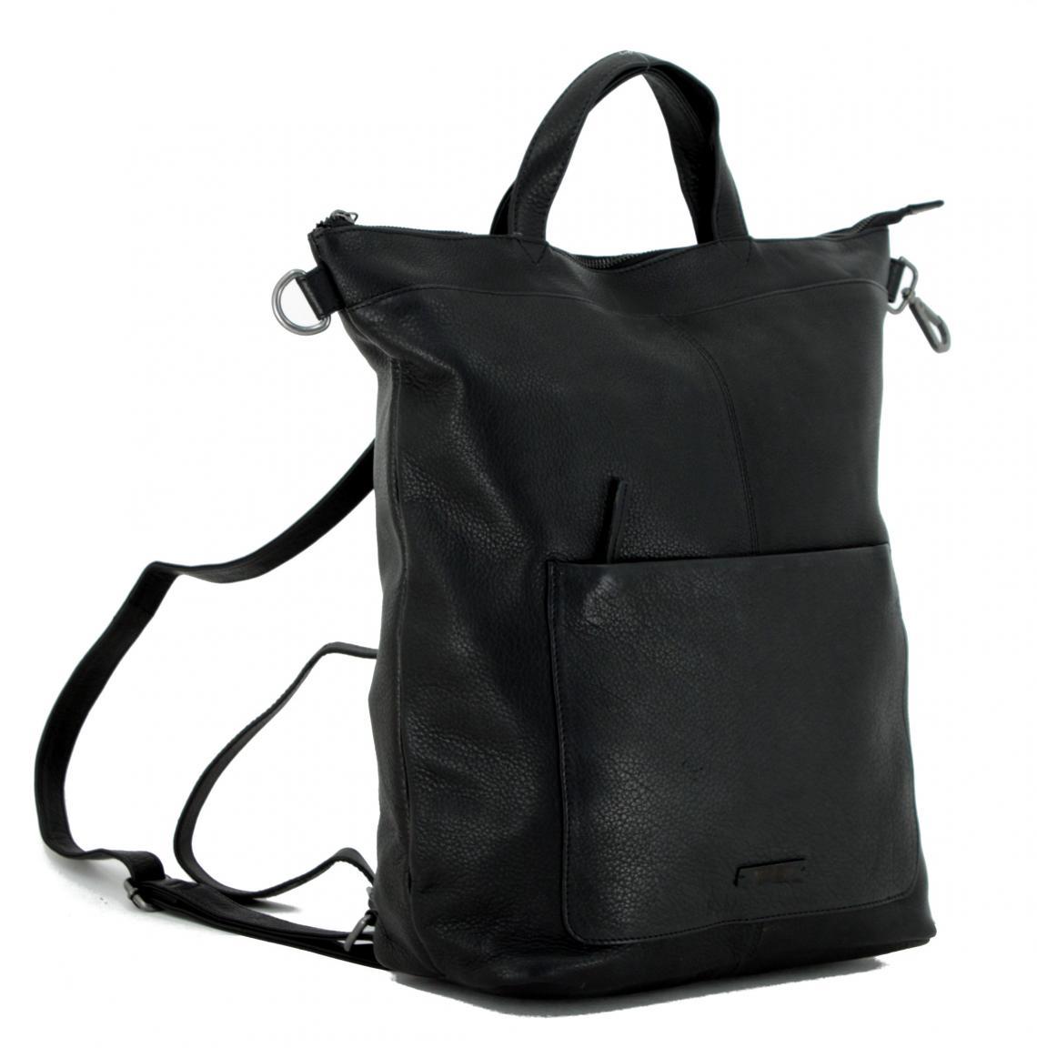 365 d.a.y.s Taschenrucksack schwarz Charles Black Leder Vintage