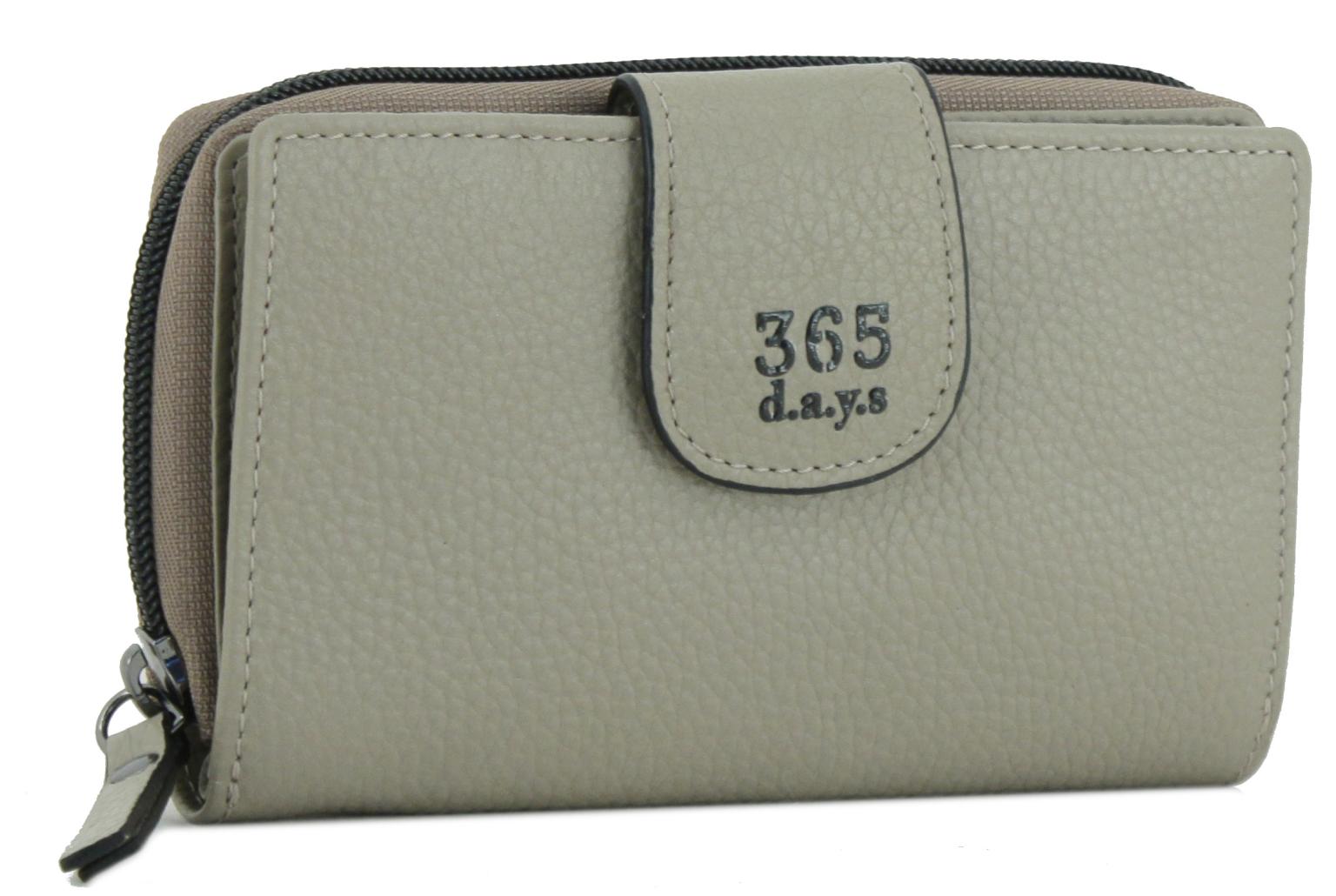 365 d.a.y.s geräumiges Portemonnaie Paris Taupe Leder beige