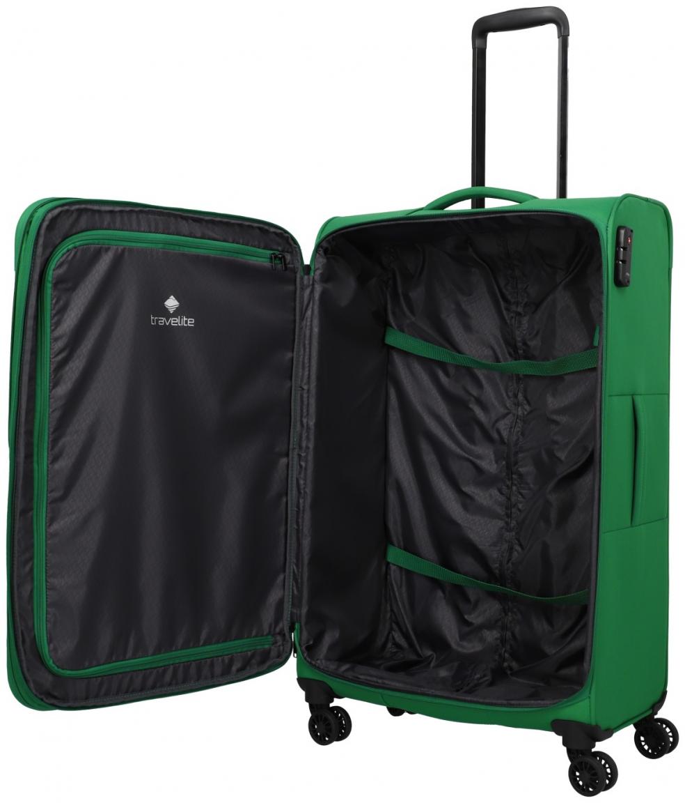 3teiliges Kofferset Travelite Rügen L/M/S grün Weichgepäck 4-Rad-Trolley