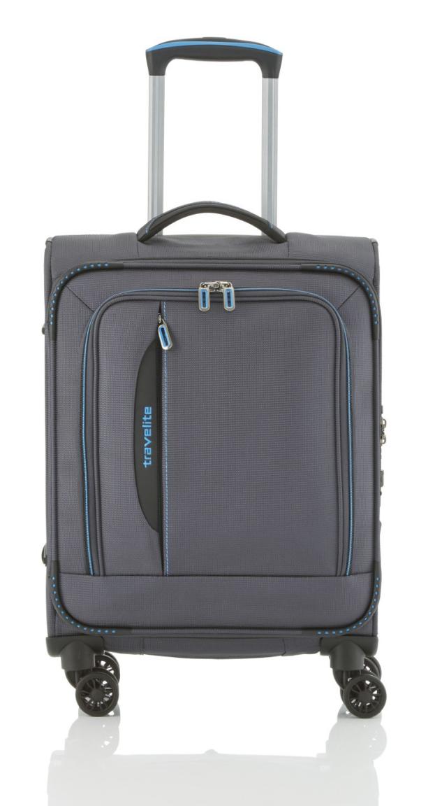 4-Rad Handgepäck Trolley 55cm Travelite CrossLITE anthrazit dunkelgrau blau