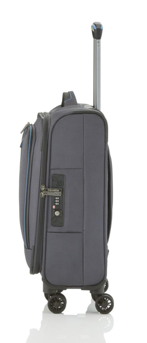 4-Rad Handgepäck Trolley 55cm Travelite CrossLITE anthrazit dunkelgrau blau