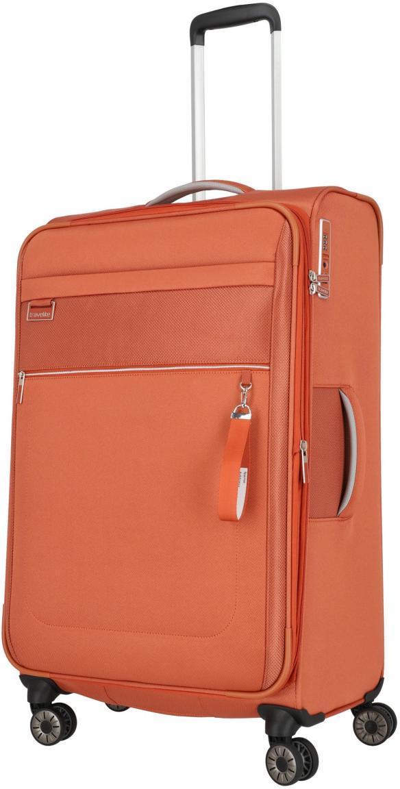 4-Rad-Reisekoffer orange erweiterbar Trolly L 77cm Travelite Miigo Safran