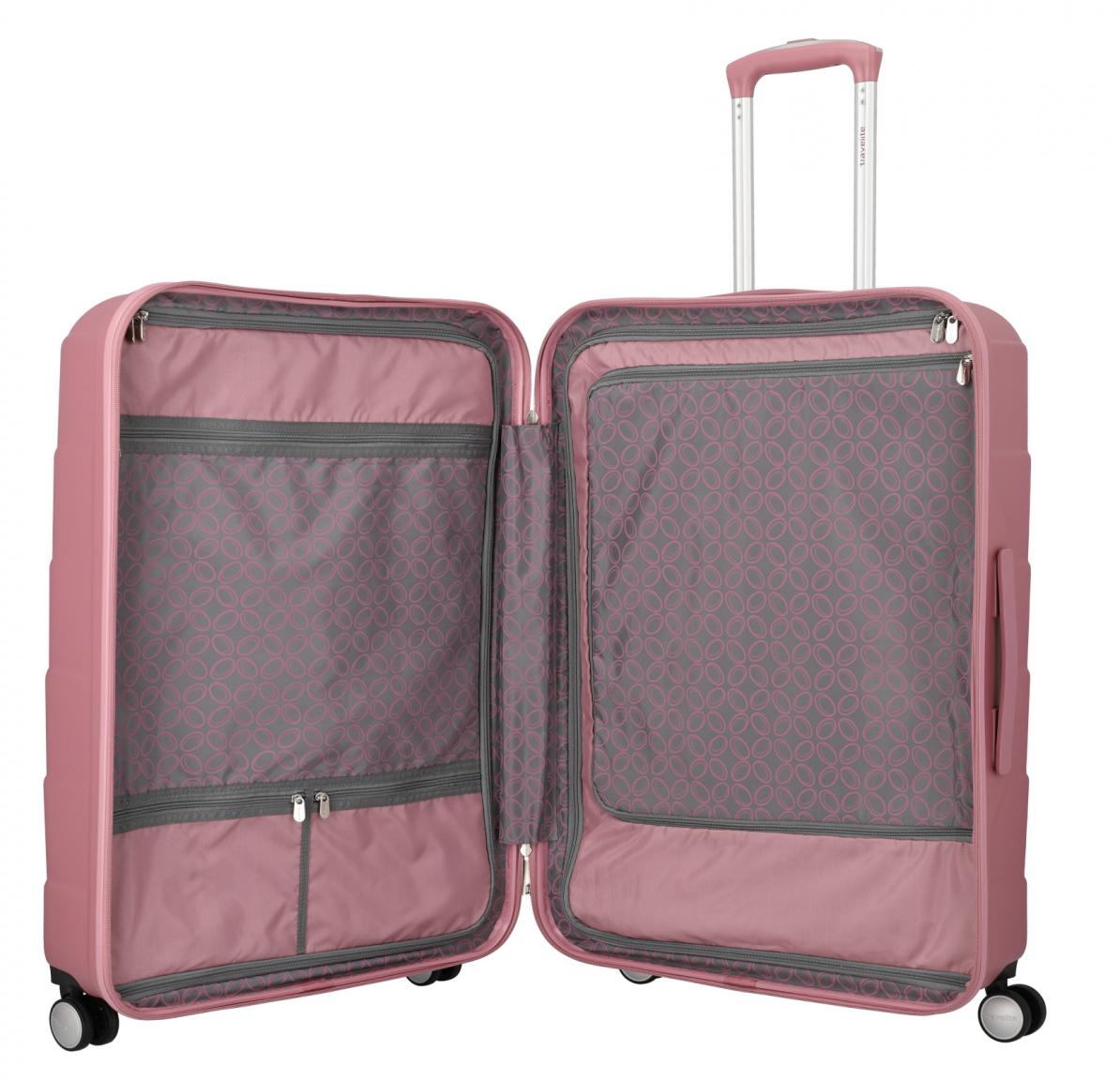 4-Rad-Reisetrolley Kalisto Rose L Travelite Hartschale pink 76cm