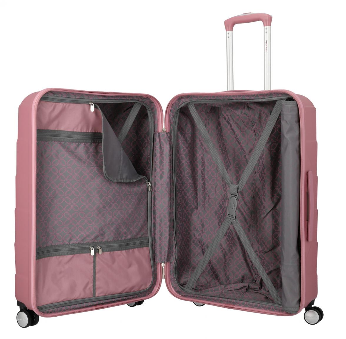 4-Rad-Reisetrolley Kalisto Rose L Travelite Hartschale pink 76cm