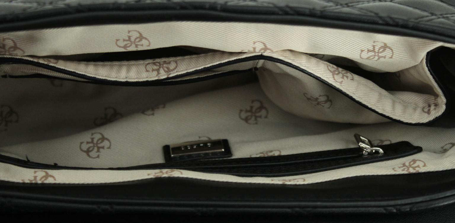 Abendtasche Damen Black Guess Cessily Schwarz gewebte Oberfläche