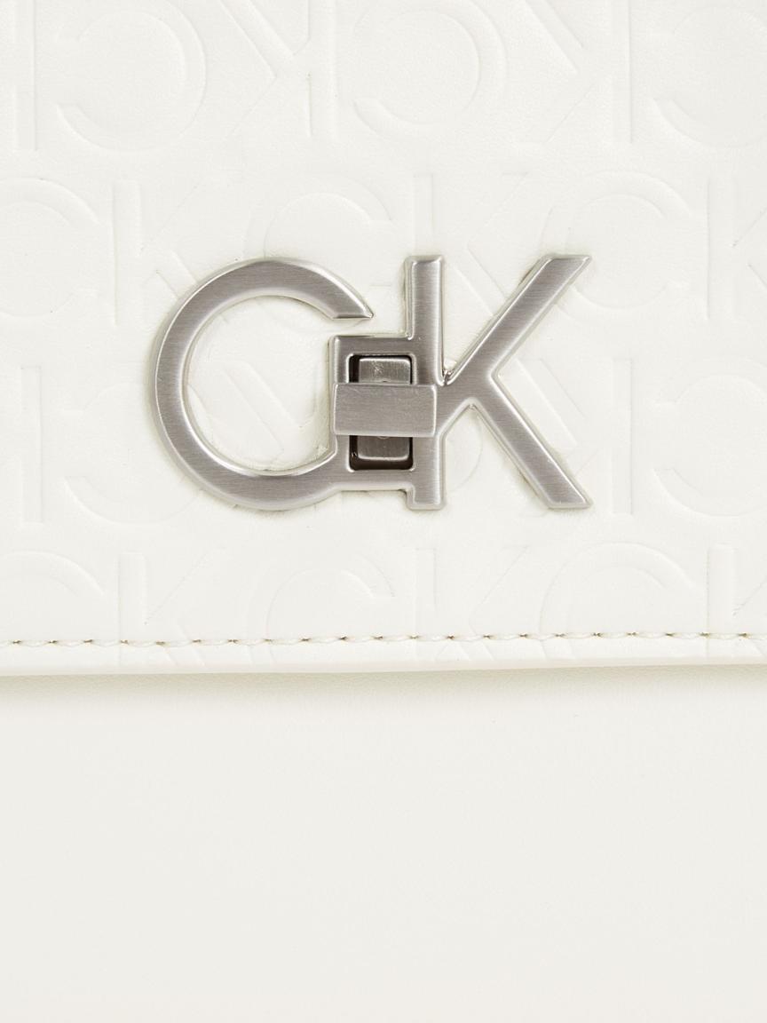 Abendtasche Kettenhenkel Calvin Klein Re-Lock Crossbody Marshmallow offwhite
