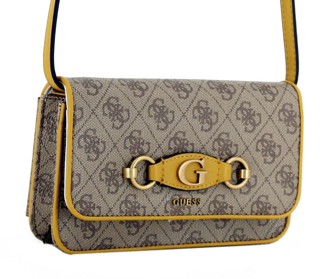 Abendtasche Smartphone Guess Izzy SLG Latte Logo/Yellow beige gelb