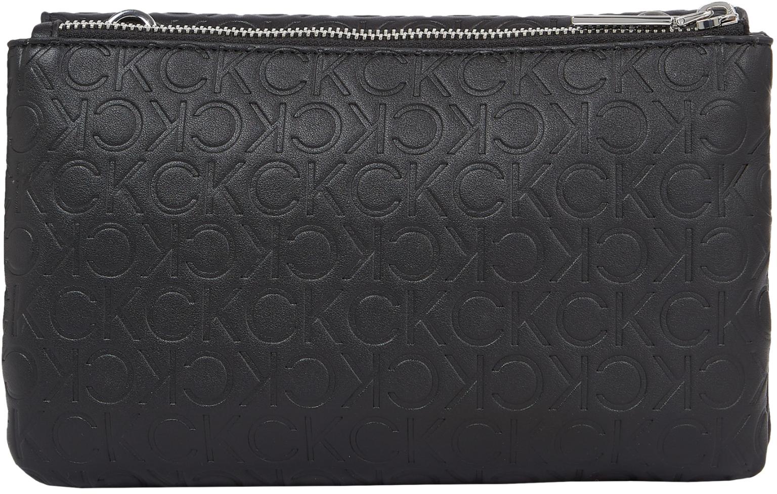 Abendtasche mit Alloverprägung Monogramm Calvin Klein Re-Lock schwarz