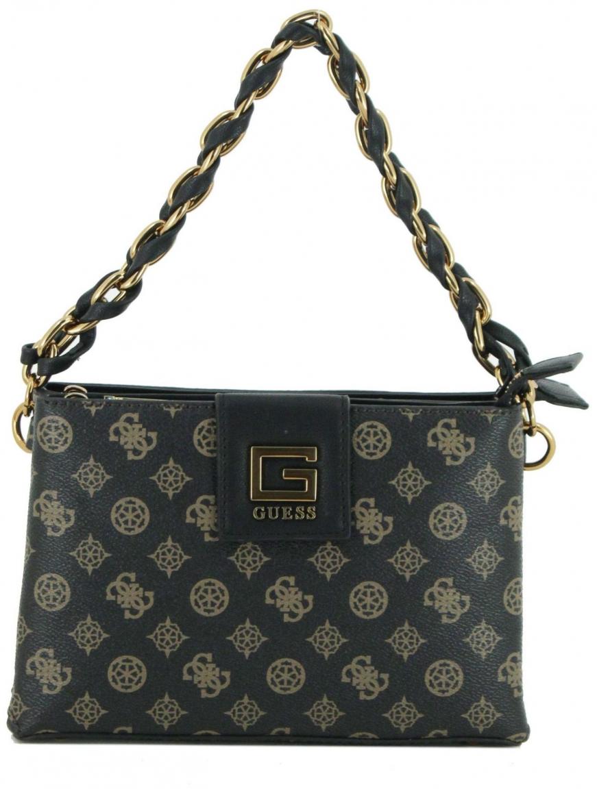 Abendtasche mit Kettenhenkel Guess Alva Mini Brown Logo