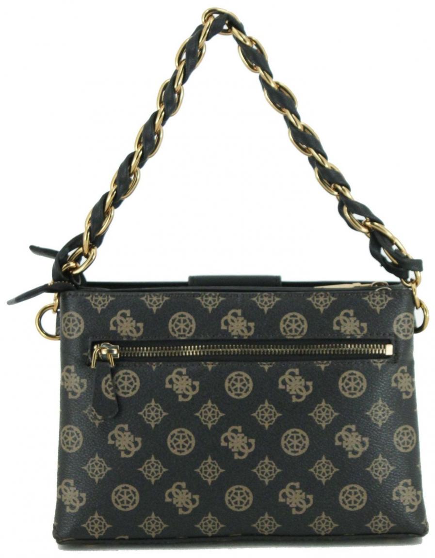 Abendtasche mit Kettenhenkel Guess Alva Mini Brown Logo