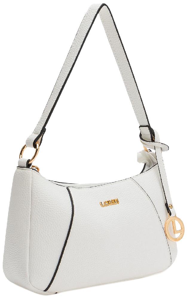 Abendtasche vegan L.Credi Michaela elegant Kontrast weiß