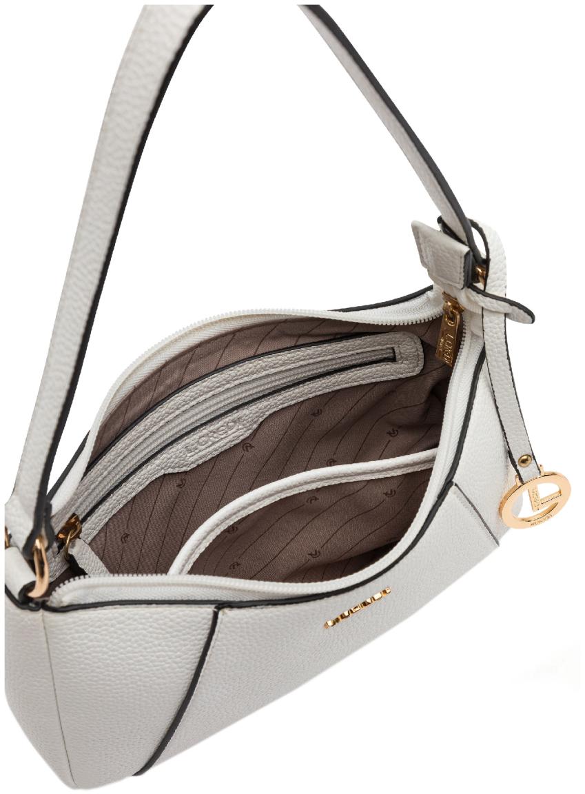 Abendtasche vegan L.Credi Michaela elegant Kontrast weiß