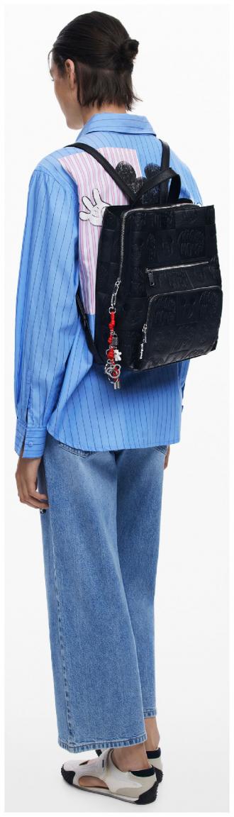 All Mickey negro Damenrucksack Desigual schwarz Prägung Sumy