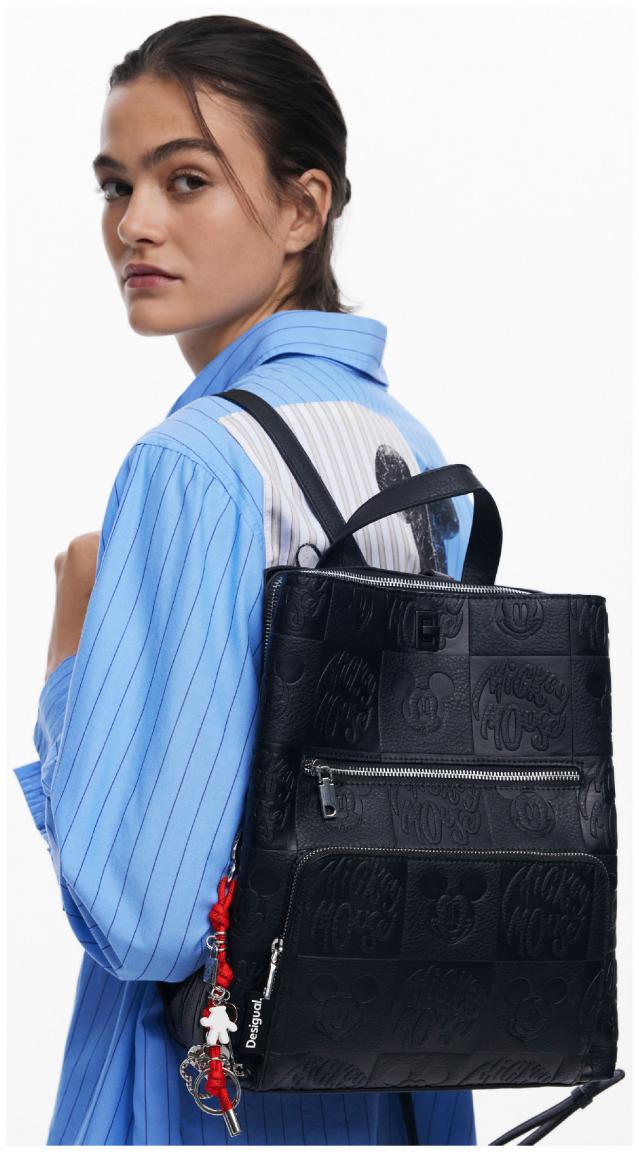 All Mickey negro Damenrucksack Desigual schwarz Prägung Sumy