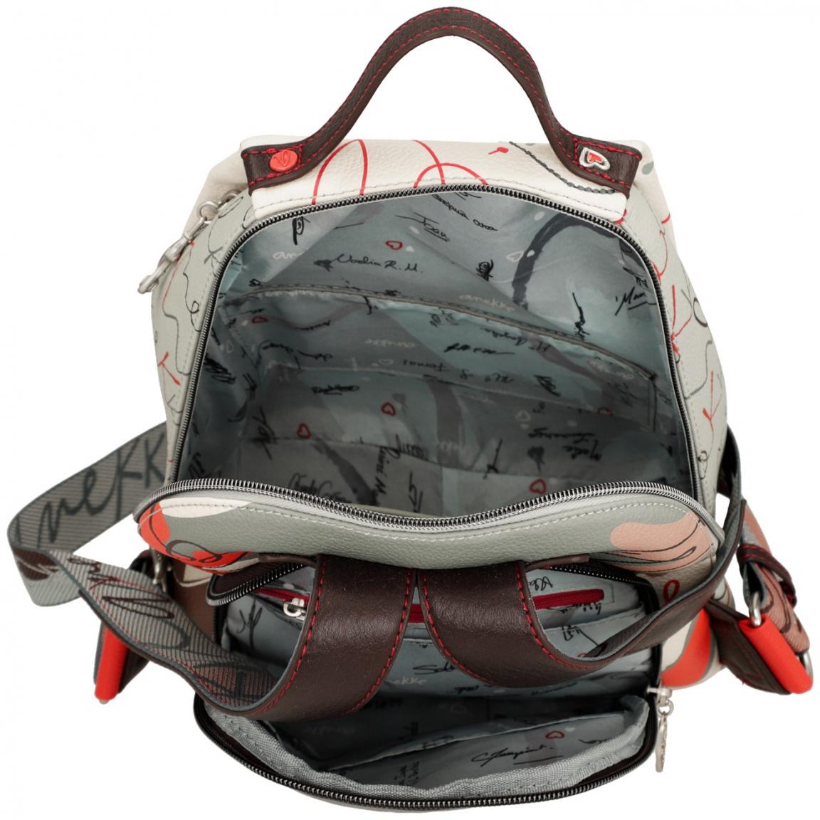 Alltagsrucksack Anekke Alma Ole beige künstlerischer Print