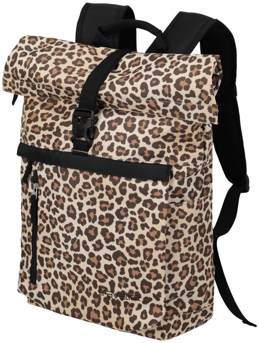 Alltagsrucksack Animalprint Travelite Basics Rollup Backpack Leopard