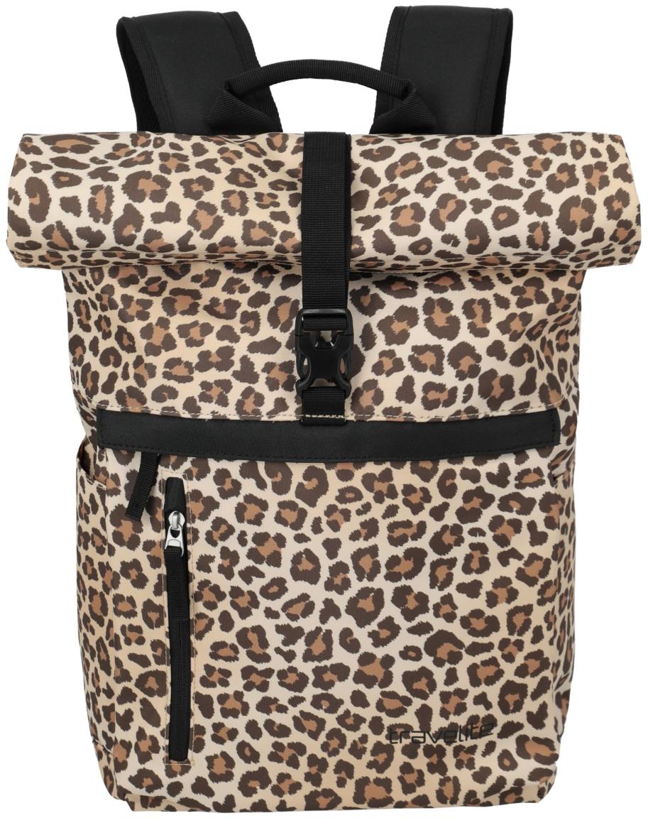 Alltagsrucksack Animalprint Travelite Basics Rollup Backpack Leopard
