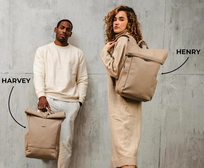 Alltagsrucksack Harvey Johnny Urban Sleek gummiert Beige