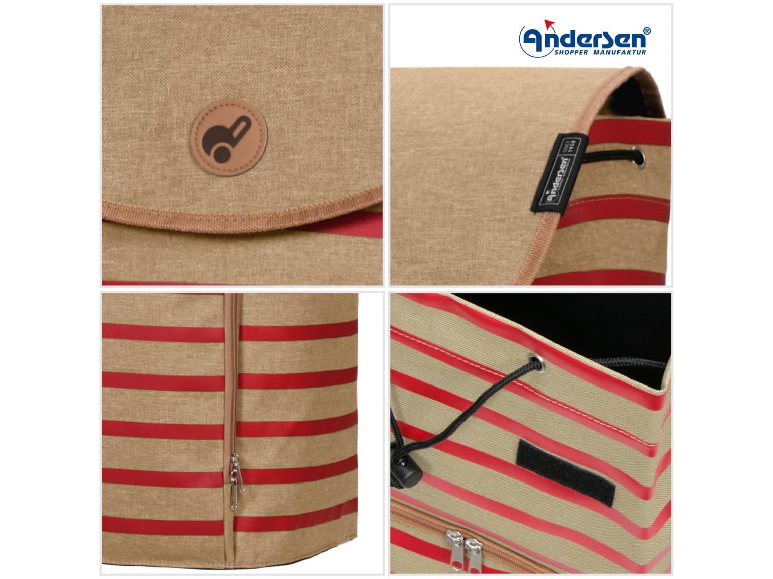 Andersen Einkaufsroller Scala Shopper Plus Eske Rot Aluminium