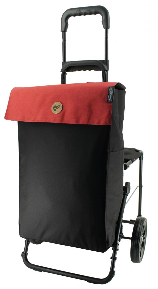 Andersen Komfort Shopper mit Sitzfläche Tasche Hera Rot Einkaufstrolley