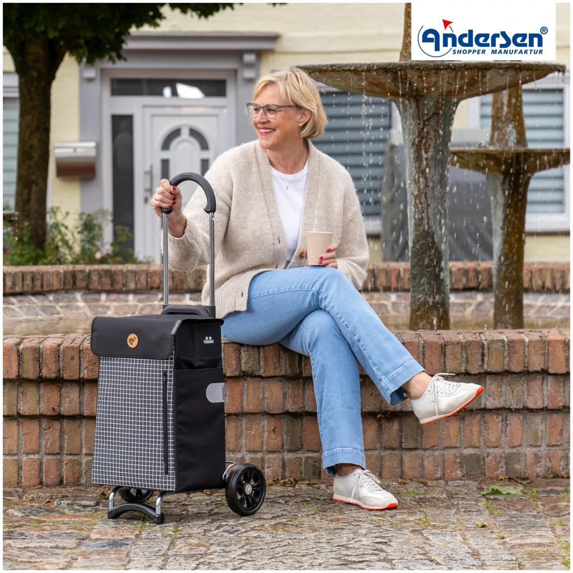 Andersen Scala Shopper Hente Schwarz kariert Einkaufsroller