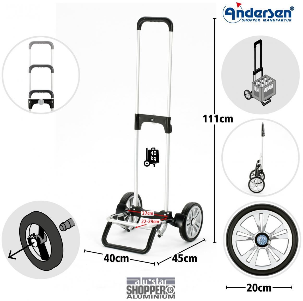 Andersen Shopper Alu Star Gestänge Einkaufstrolley