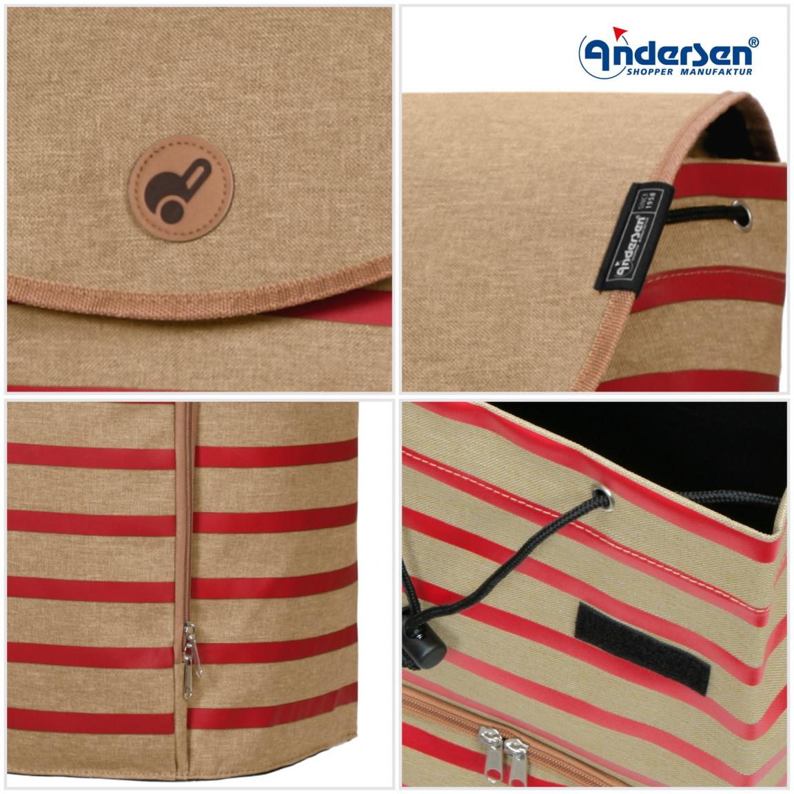Andersen Shopper Ersatztasche Eske rot gestreift