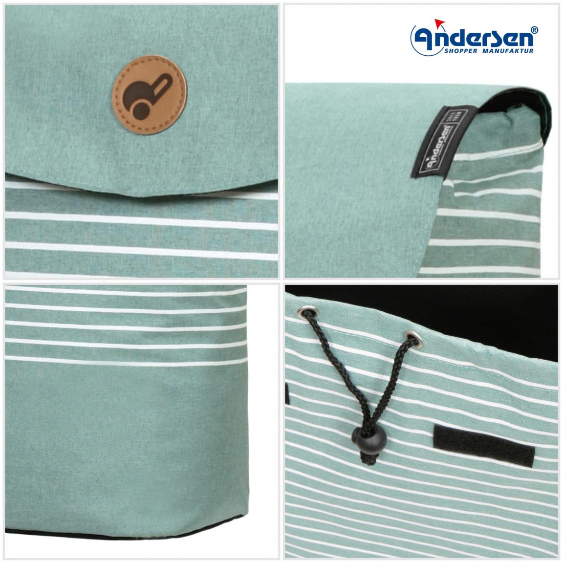 Andersen Shopper Tasche Tilde Mint grün gestreift Einkaufstrolley