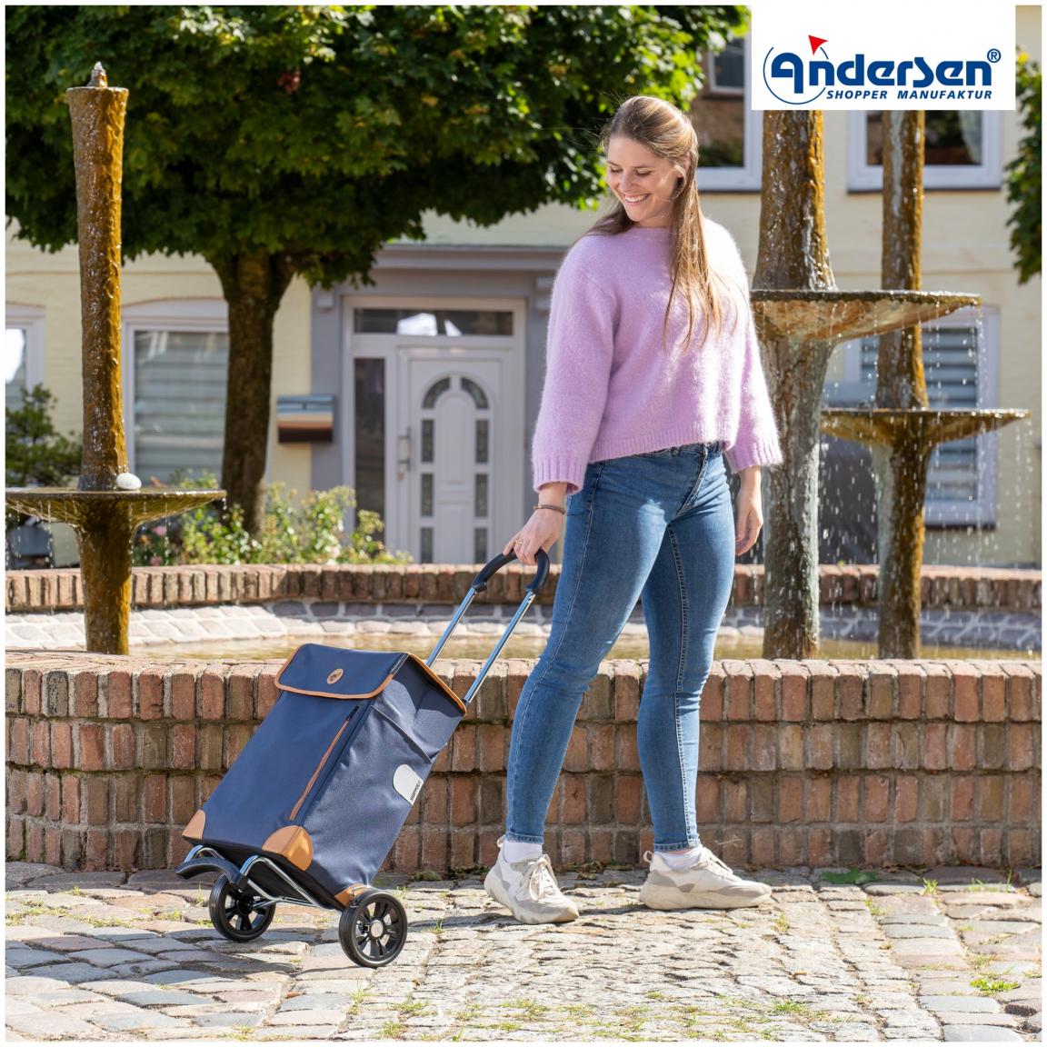 Andersen Shopper Weda Tasche für Einkaufstrolley dunkelblau