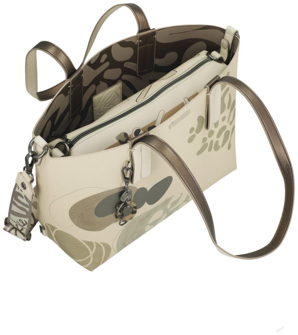 Anekke 2in1 wandelbarer Shopper Sophia Gaia Beige Beuteltasche innen