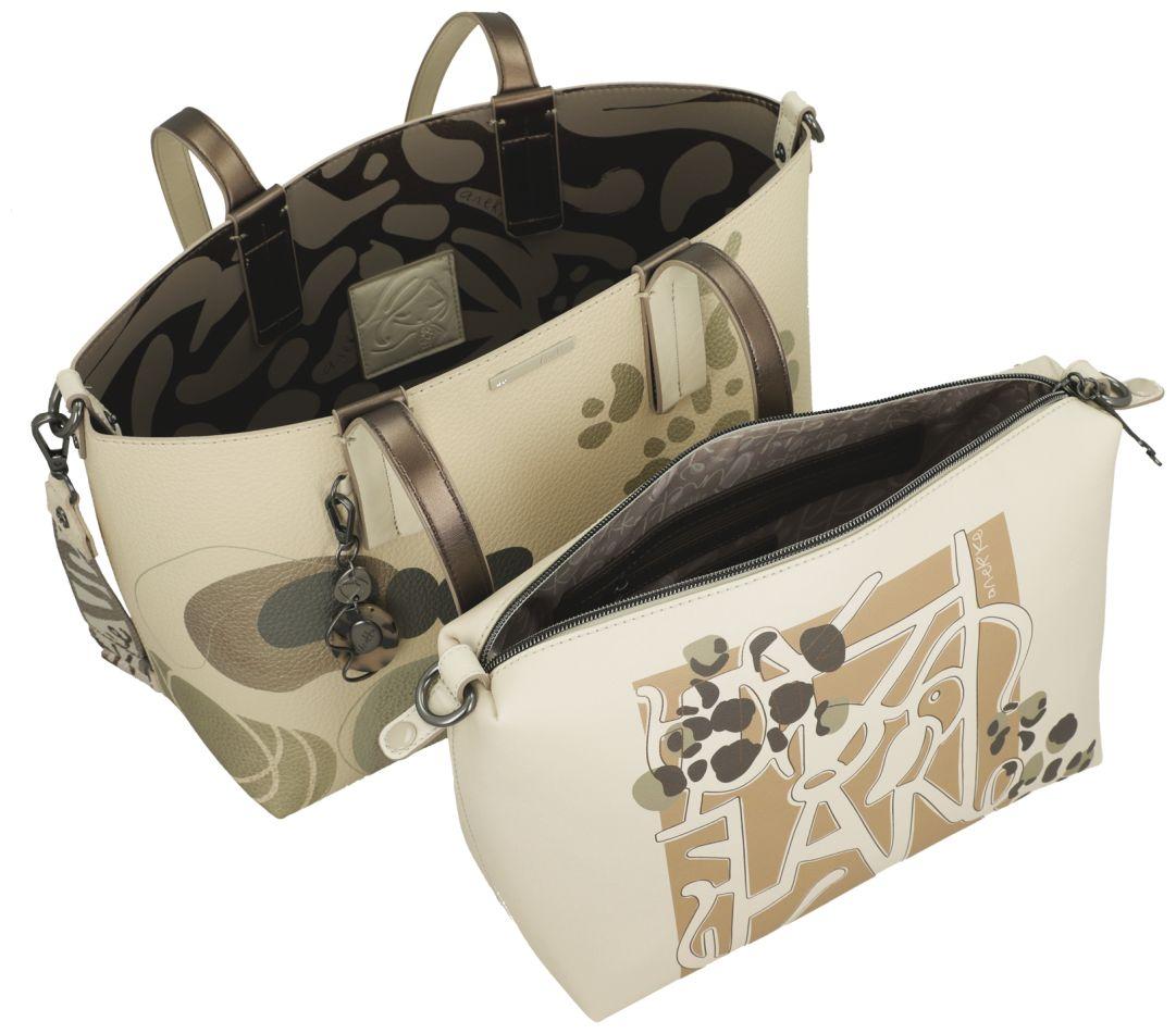 Anekke 2in1 wandelbarer Shopper Sophia Gaia Beige Beuteltasche innen