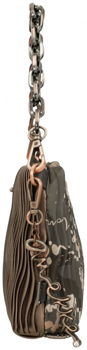 Anekke Abendtasche mit Kette Plissee Braun Metallic