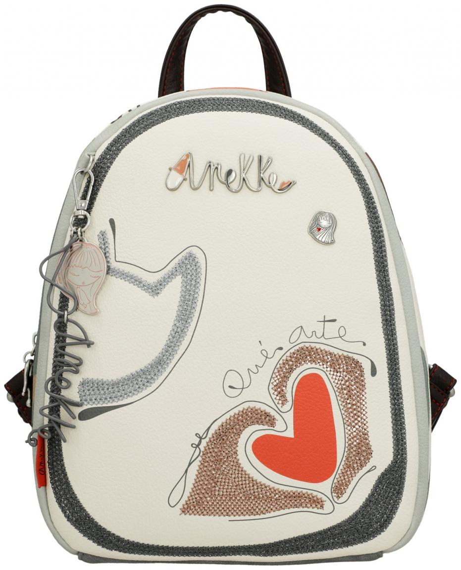 Anekke Alma Ole Alltagsrucksack Damen beige bestickt Hände Herz