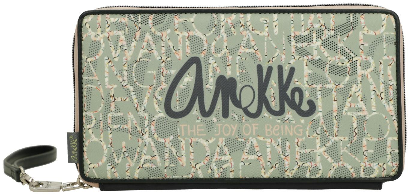 Anekke Alma Original Logoprint Passport Wallet grün bunt Perlon