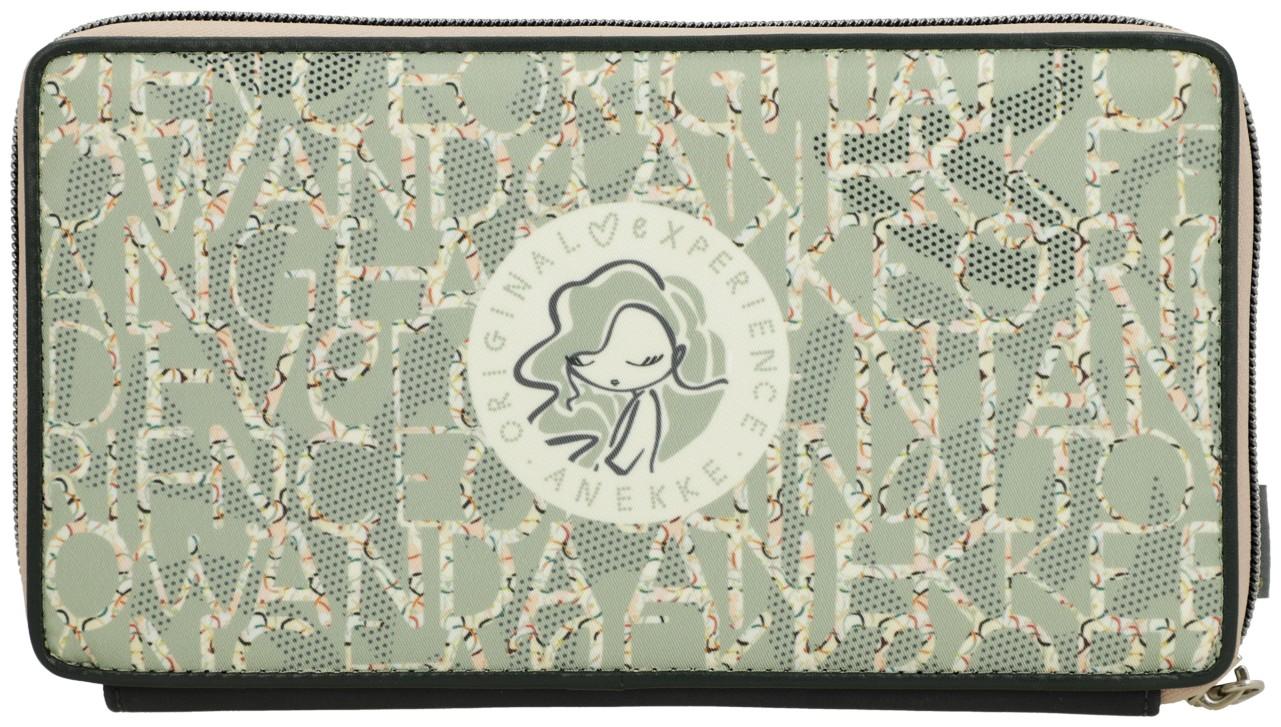 Anekke Alma Original Logoprint Passport Wallet grün bunt Perlon