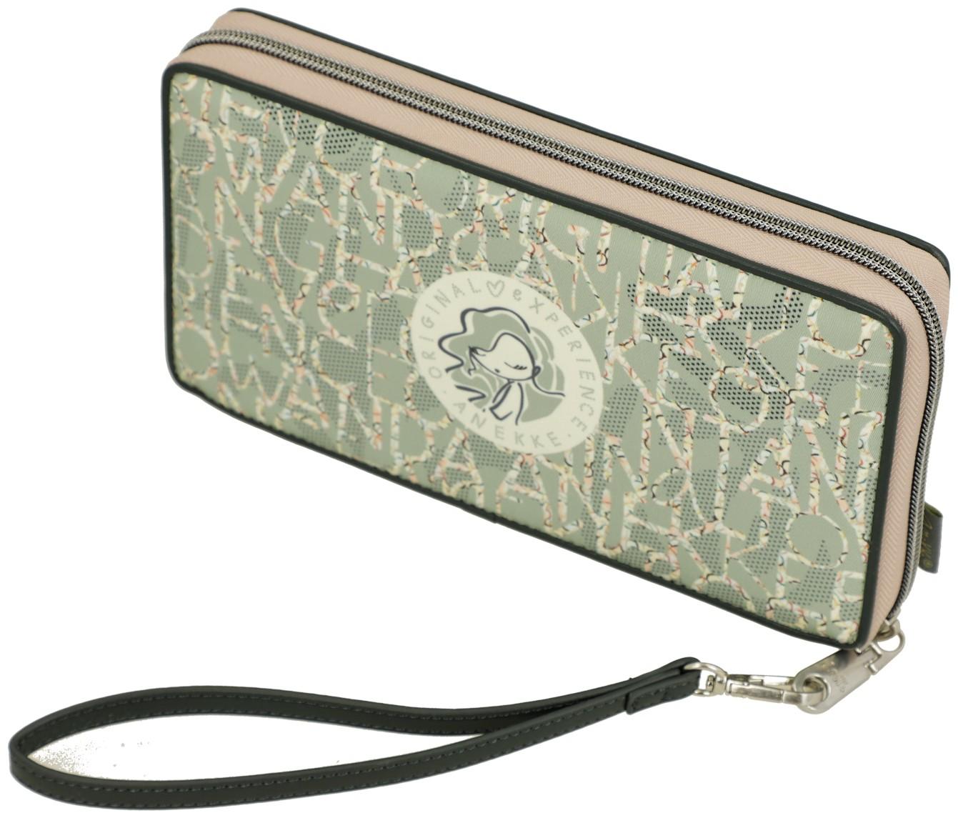 Anekke Alma Original Logoprint Passport Wallet grün bunt Perlon