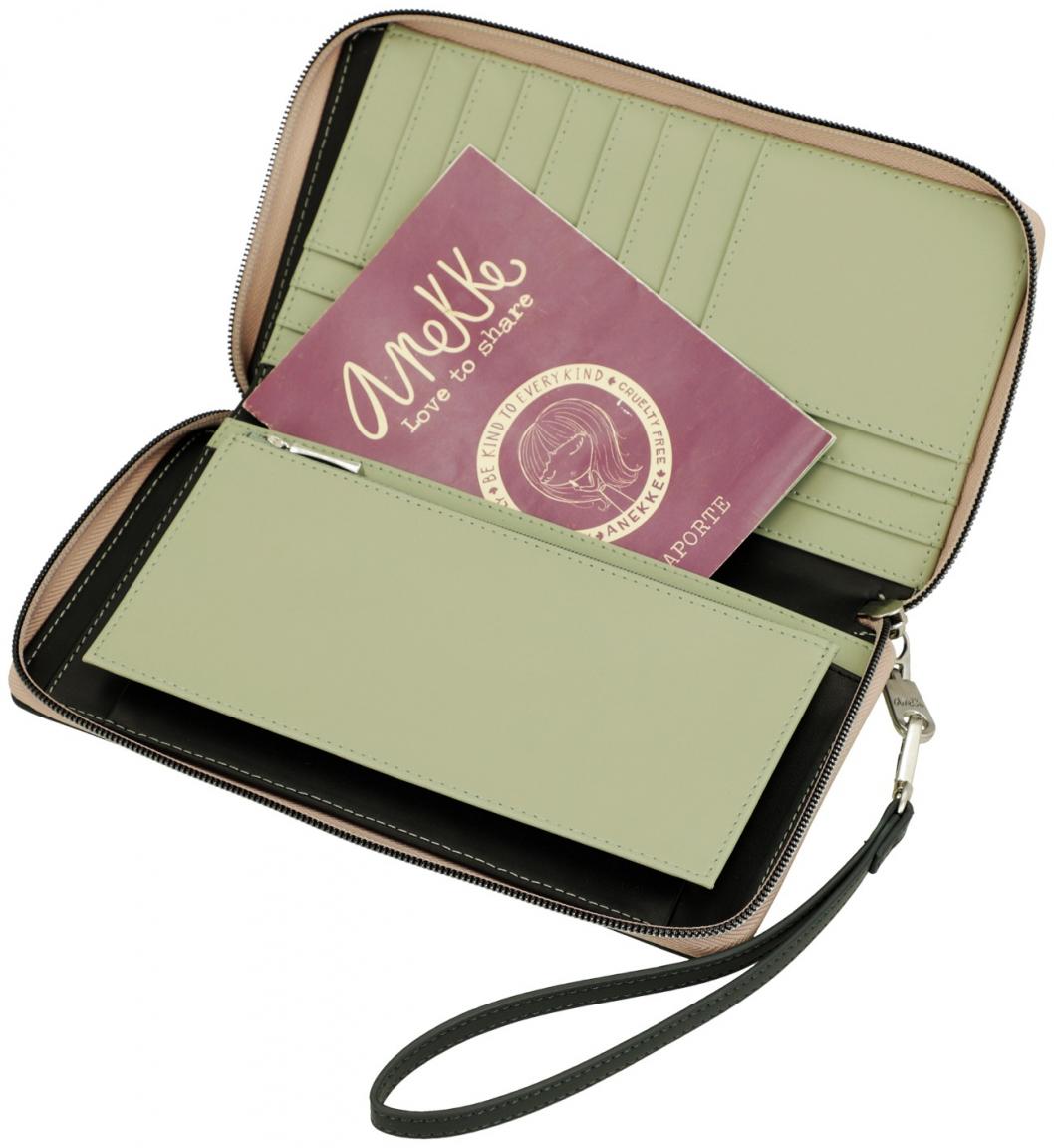Anekke Alma Original Logoprint Passport Wallet grün bunt Perlon