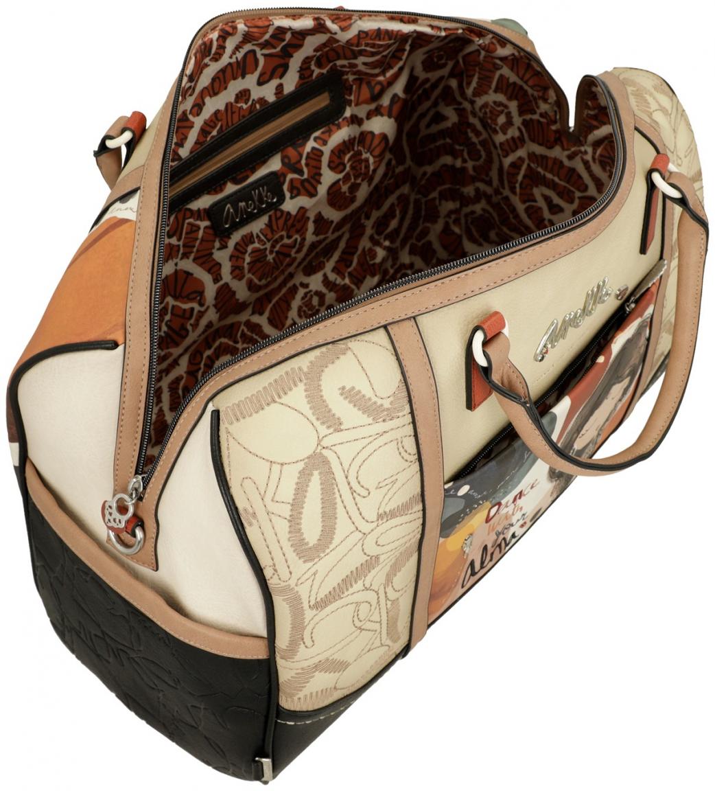 Anekke Alma bestickter Weekender beige bunt Glitzer