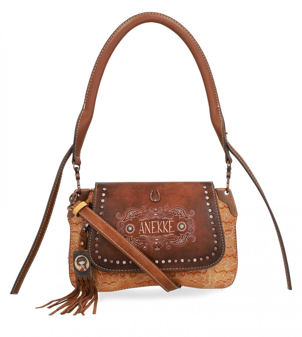 Anekke Arizona Western Schultertasche Nieten braun Überschlag