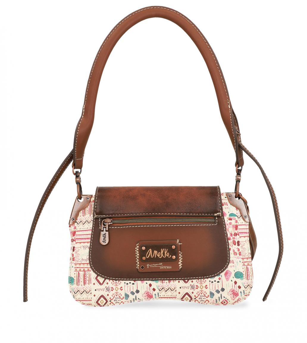 Anekke Arizona Western Schultertasche Nieten braun Überschlag