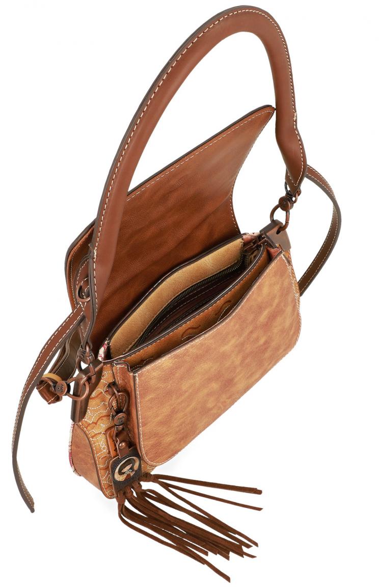 Anekke Arizona Western Schultertasche Nieten braun Überschlag